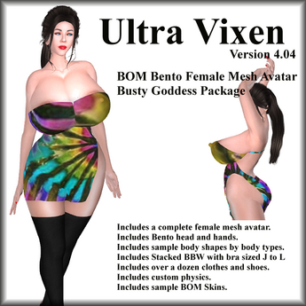 Second Life Marketplace - Ultra Vixen DEMO V4.04 - BOM Bento Busty